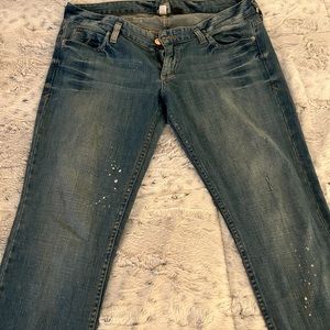 Armani Exchange straight leg jeans in the style Indigo Vintage.